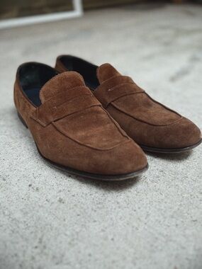 Johnston & Murphy Brown Suede Penny Loafers